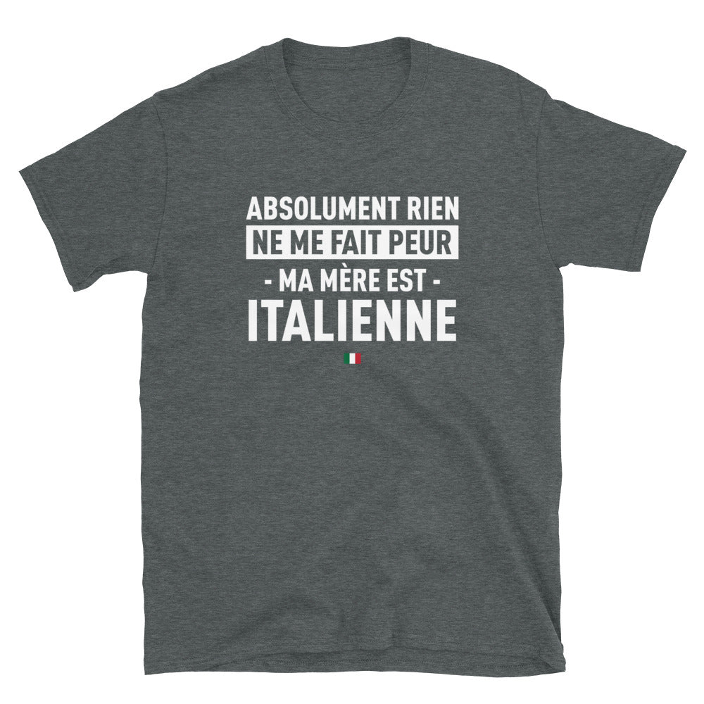 T-shirt Italie gris foncé chiné dos - Ma mère est Italienne