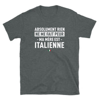 Thumbnail for T-shirt Italie gris foncé chiné dos - Ma mère est Italienne