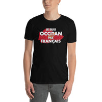 Thumbnail for T-shirt Occitan noir dos - Occitan pas Français avec drapeau