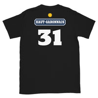 Thumbnail for T-shirt Haut-Garonnais bleu marine - design Pastis 31 face