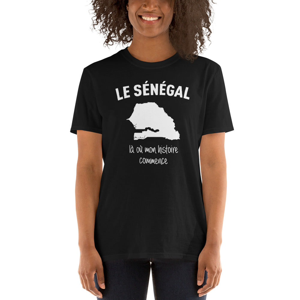 T-shirt Sénégal bleu marine - Mon histoire commence avec fierté