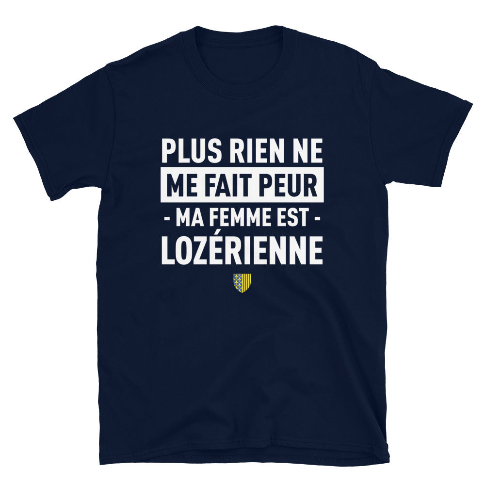 T-shirt Lozérien bleu marine dos - Plus rien ne me fait peur ma femme