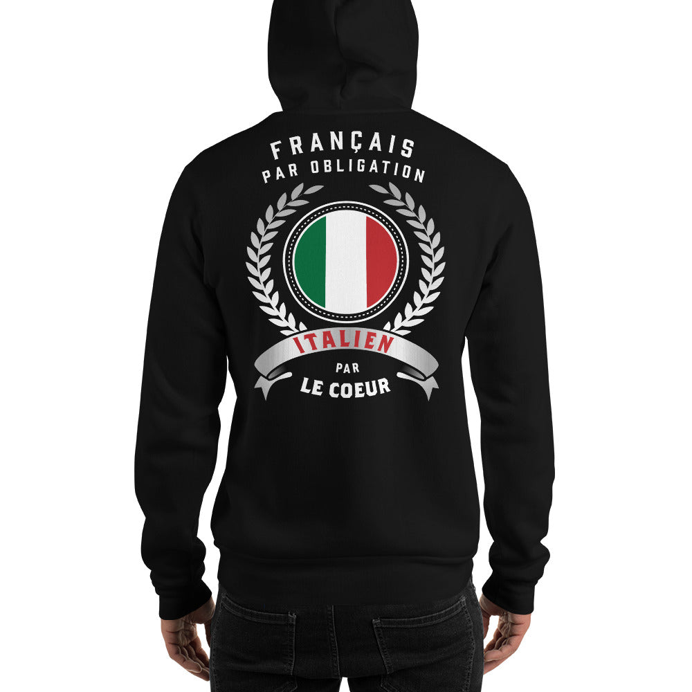 Sweatshirt Italie noir dos - Amour et fierté à chaque port