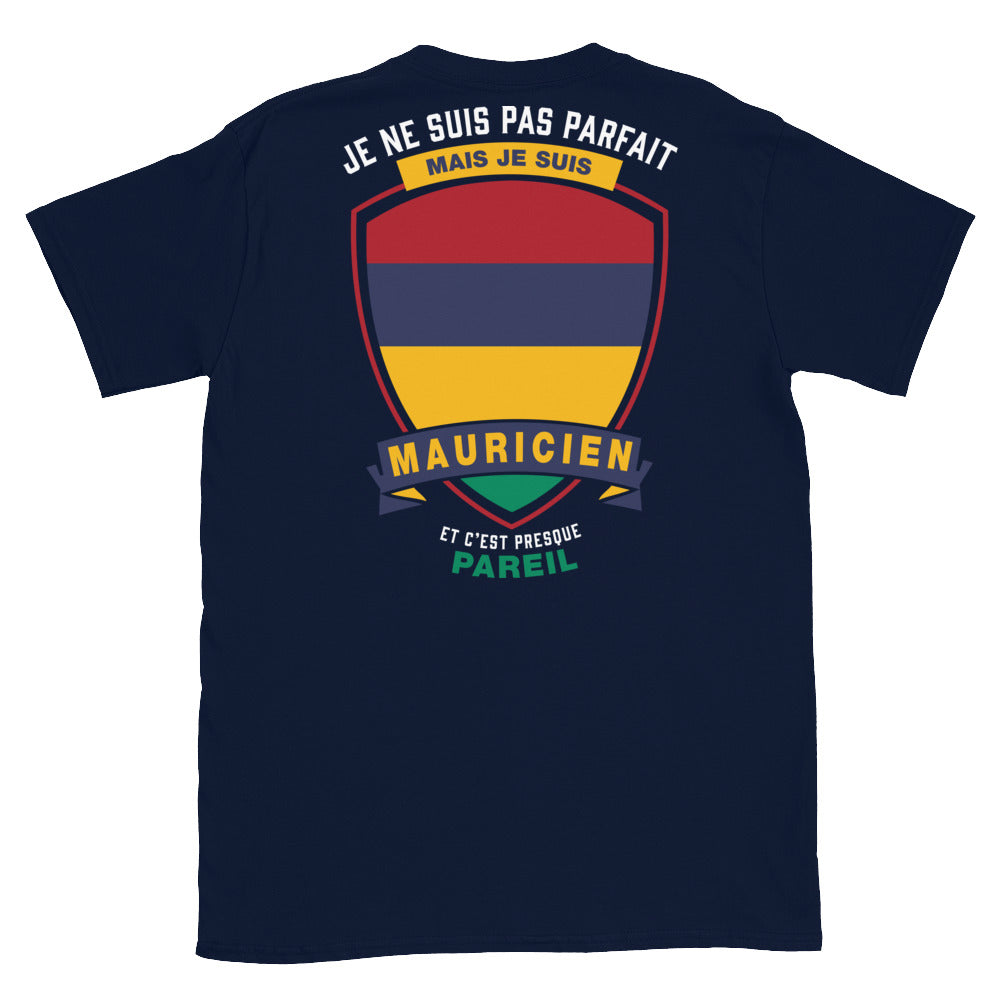 T-shirt Maurice noir dos - Je ne suis pas parfait mais.