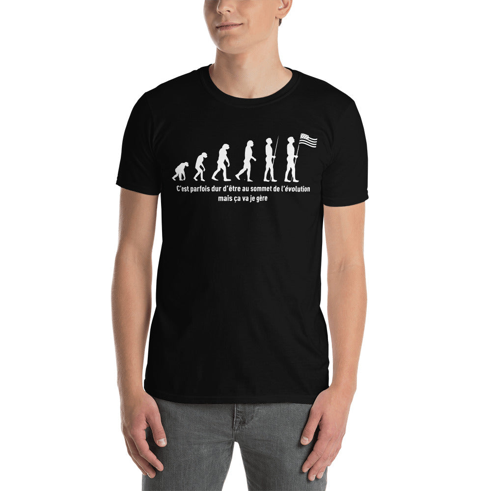 T-shirt Bretagne noir dos - Évolution de l'homme humoristique