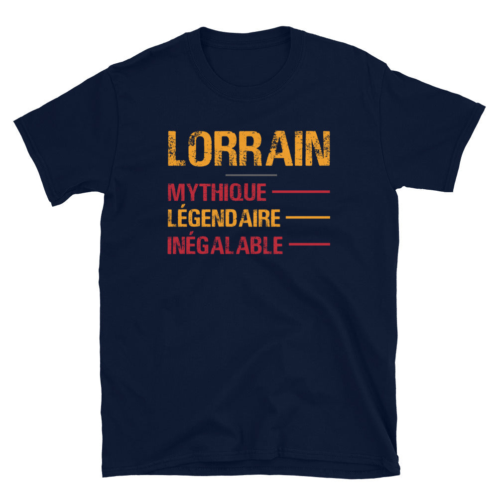 T-shirt Lorrain noir face - texte humoristique sur les origines