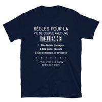Thumbnail for T-shirt Italie bleu marine dos - Règle pour vivre avec une Italienne