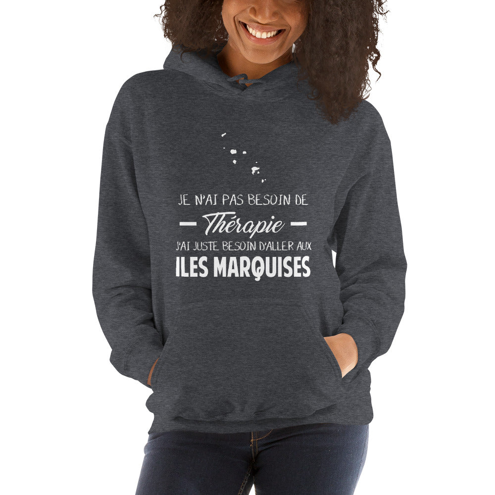 Thérapie îles marquises - Polynésie - Sweatshirt à capuche - Ici & Là - T-shirts & Souvenirs de chez toi