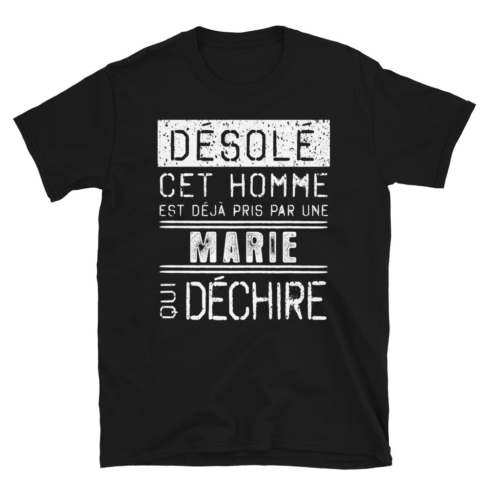 T-shirt Marie désolé noir - Désolé ce mec est pris