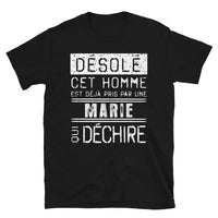 Thumbnail for T-shirt Marie désolé noir - Désolé ce mec est pris