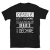 T-shirt Marie désolé noir - Désolé ce mec est pris