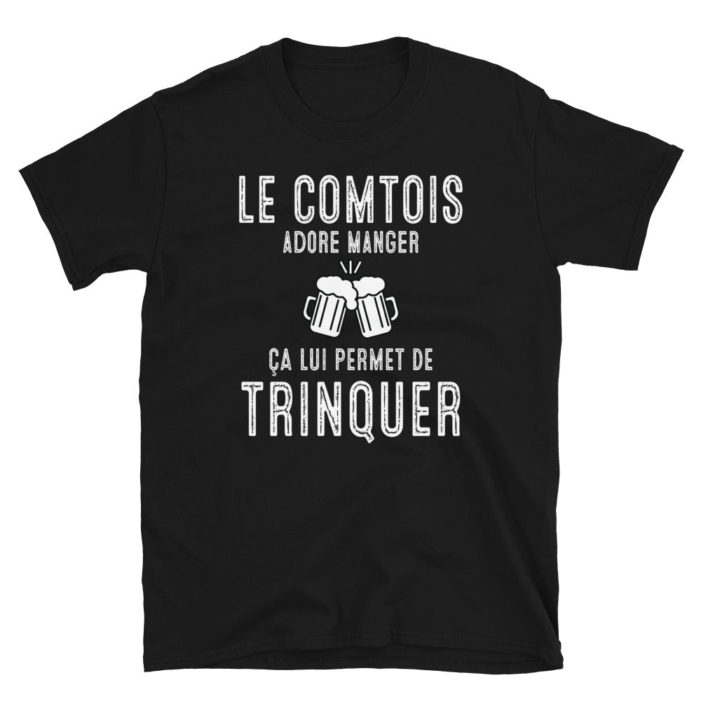 T-shirt Franche-Comté noir - Le Comtois adore manger