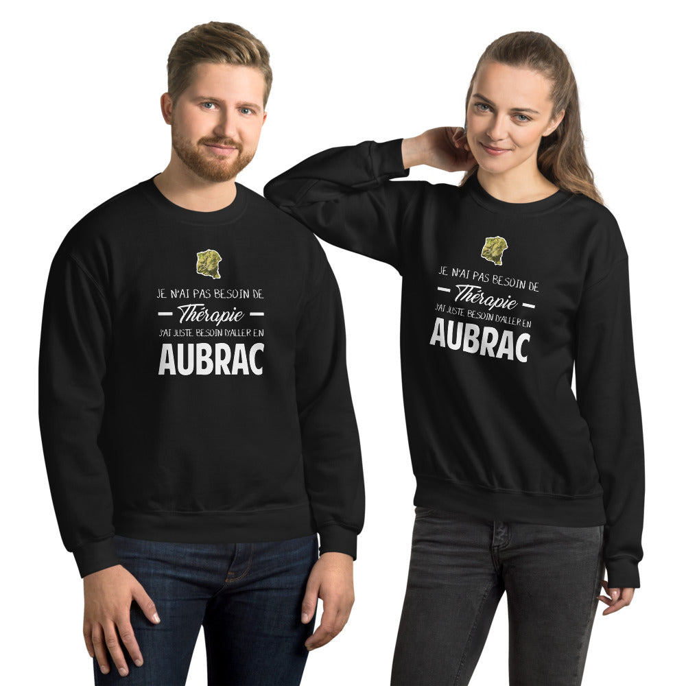 Sweat Aubrac gris foncé chiné - Je n'ai pas besoin de thérapie