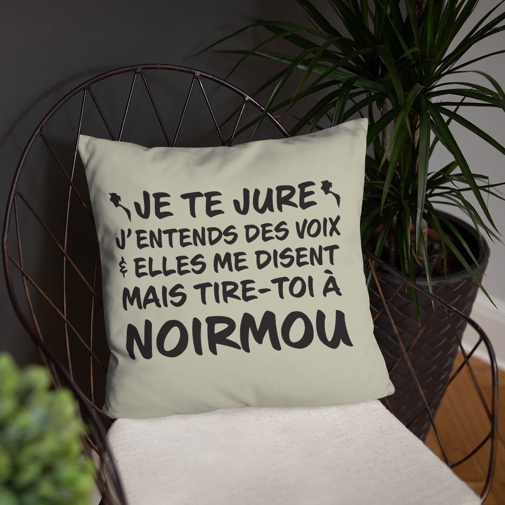 Tire toi à Noirmou - Coussin décoratif et humoristique île aux mimosas en Vendée - Ici & Là - T-shirts & Souvenirs de chez toi