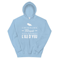 Thumbnail for Sweatshirt Île d'Yeu noir dos - Pas besoin de thérapie