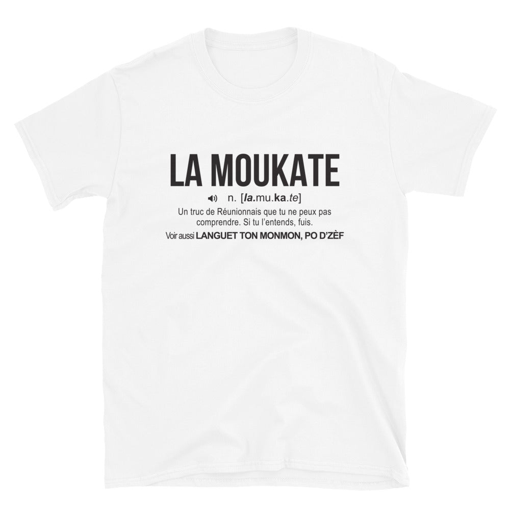 T-shirt Réunion blanc - La Moukate, humour créole à porter