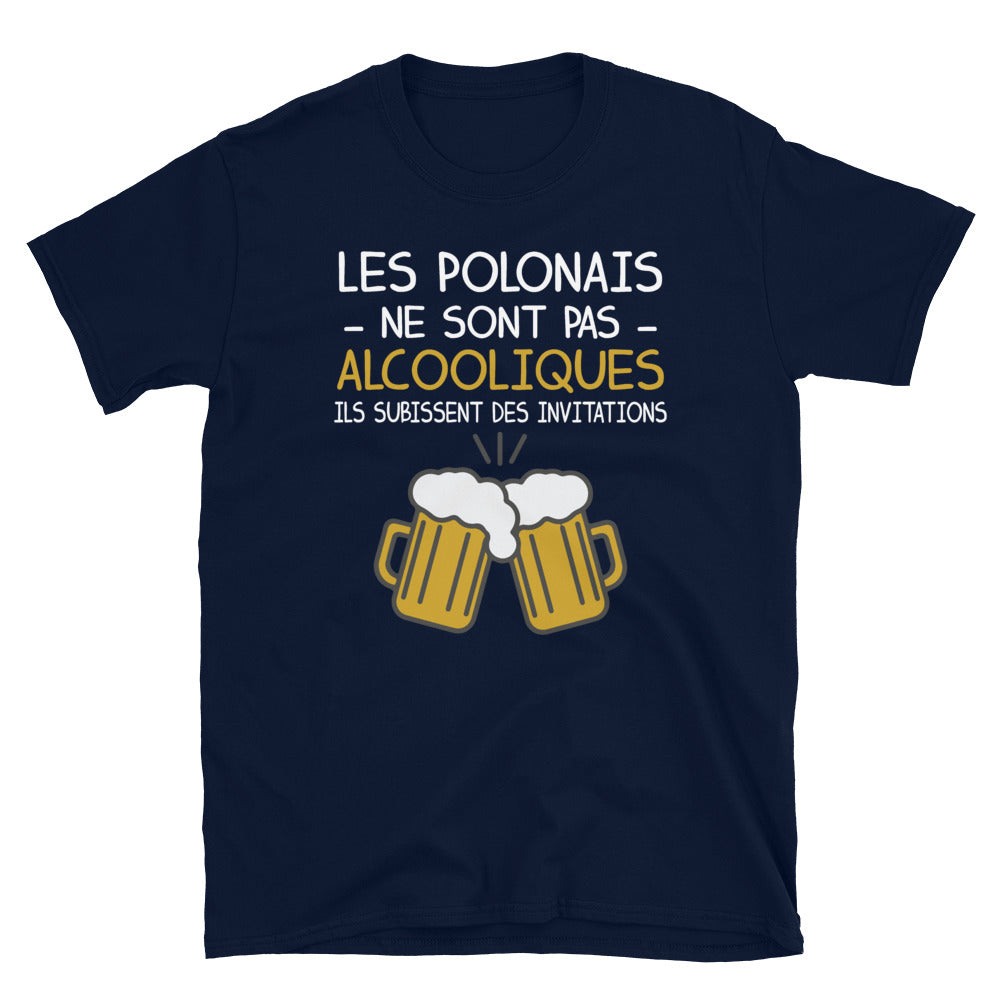 T-shirt Pologne noir dos - Les Polonais ne sont pas alcooliques