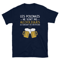 Thumbnail for T-shirt Pologne noir dos - Les Polonais ne sont pas alcooliques