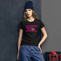 Thumbnail for T-shirt Aveyron gris foncé chiné dos - Les reines naissent en Aveyron