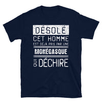 Thumbnail for T-shirt Monaco navy - Désolé ce mec est pris par une fille qui déchire