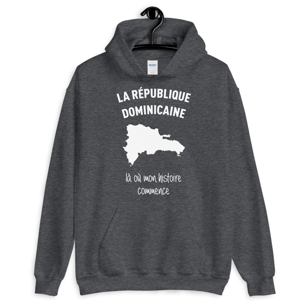 Sweatshirt République Dominicaine gris foncé - Mon histoire commence