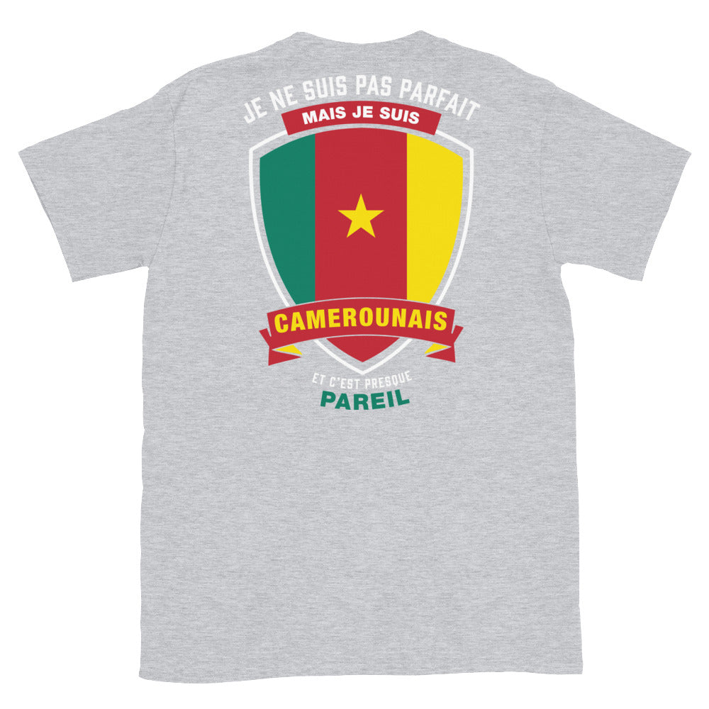 T-shirt Camerounais bleu marine dos - Je ne suis pas parfait mais.
