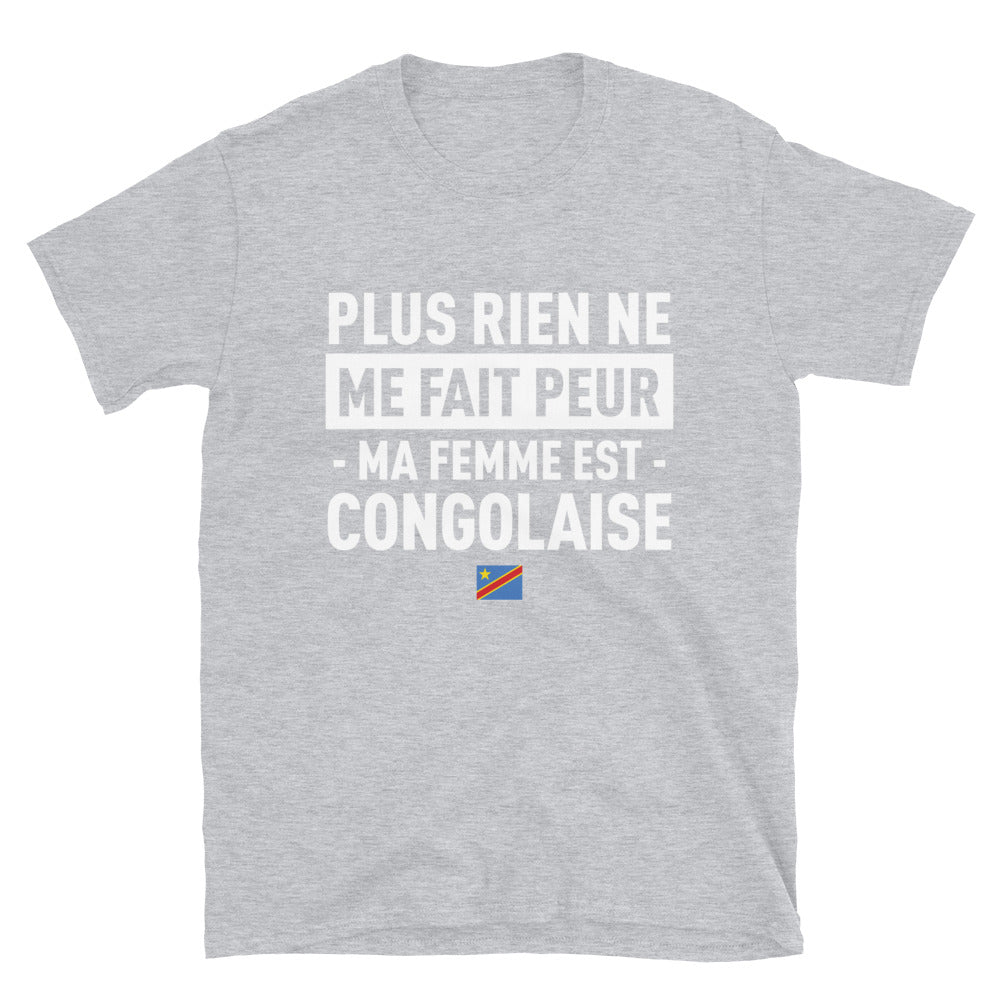 T-shirt Congo bleu marine dos - Plus rien ne me fait peur ma femme est