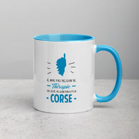 Thumbnail for Thérapie Corse - Mug Couleur intérieure bleu - Ici & Là - T-shirts & Souvenirs de chez toi