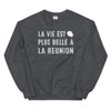 Sweatshirt Réunion noir - La vie est plus belle ici