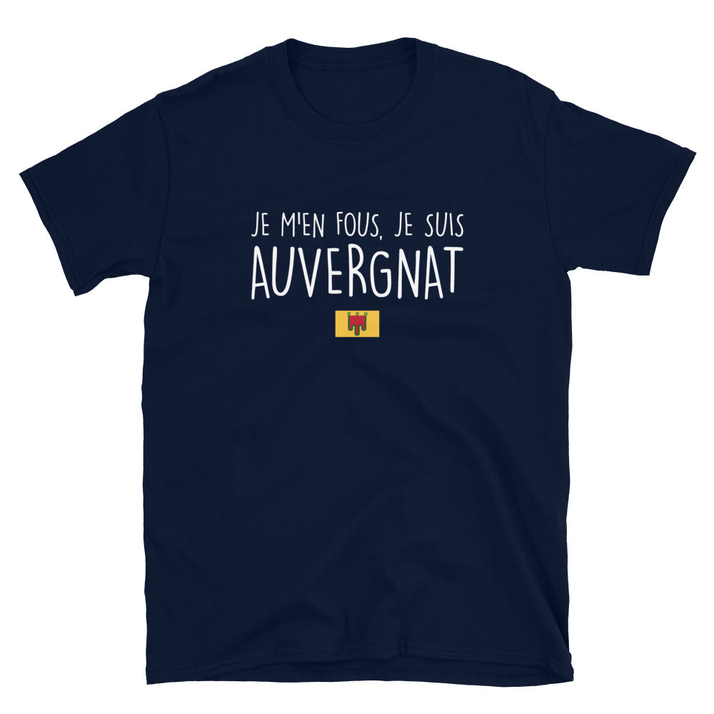 T-shirt Auvergne bleu marine dos - M'en fous, je suis Auvergnat