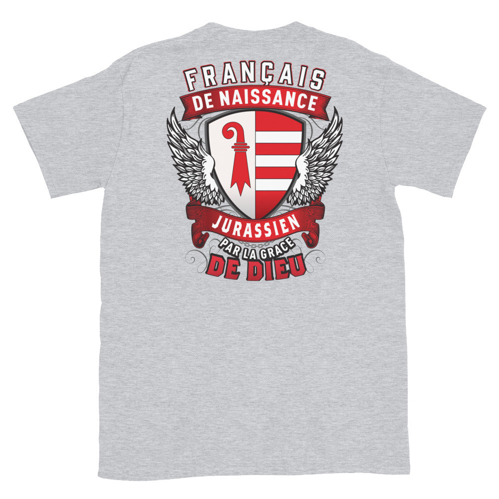 T-shirt Jurassien bleu marine dos - Français, Belge, Suisse, Canadien