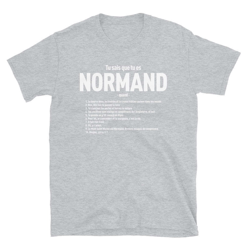 T-shirt Normand gris foncé dos - Tu sais que tu es normand quand...