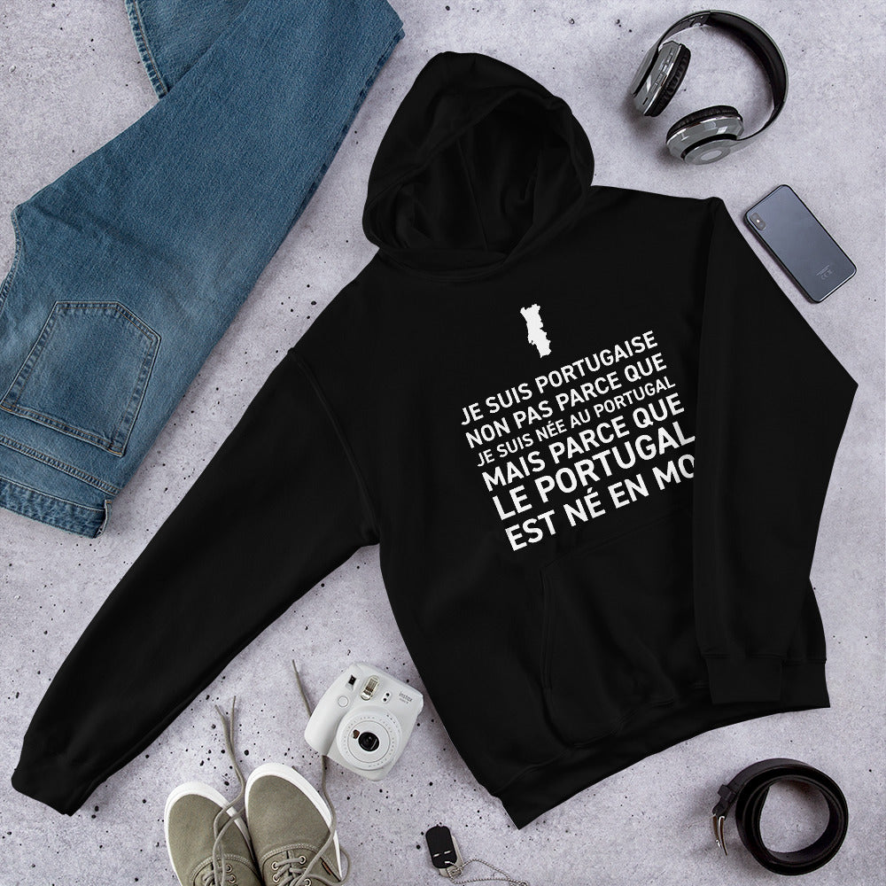 Sweatshirt Portugal gris foncé chiné dos - Le Portugal est né en moi