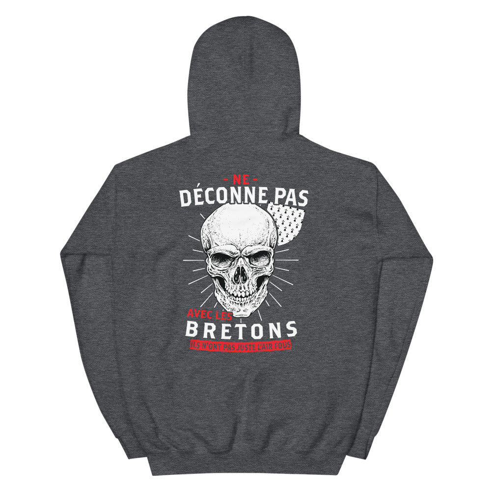 Sweatshirt Bretagne bleu marine dos - Ne déconne pas avec les Bretons