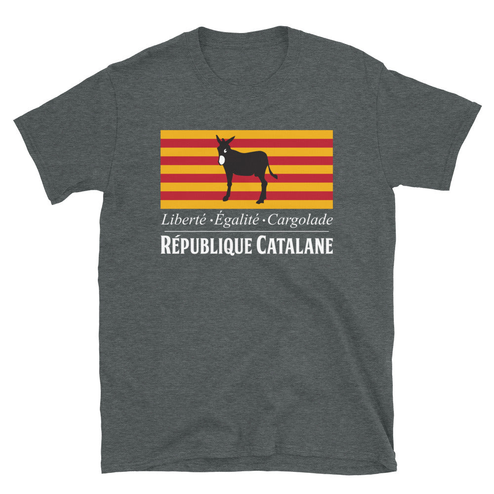 T-shirt République Catalane gris foncé - Liberté Égalité Cargolade