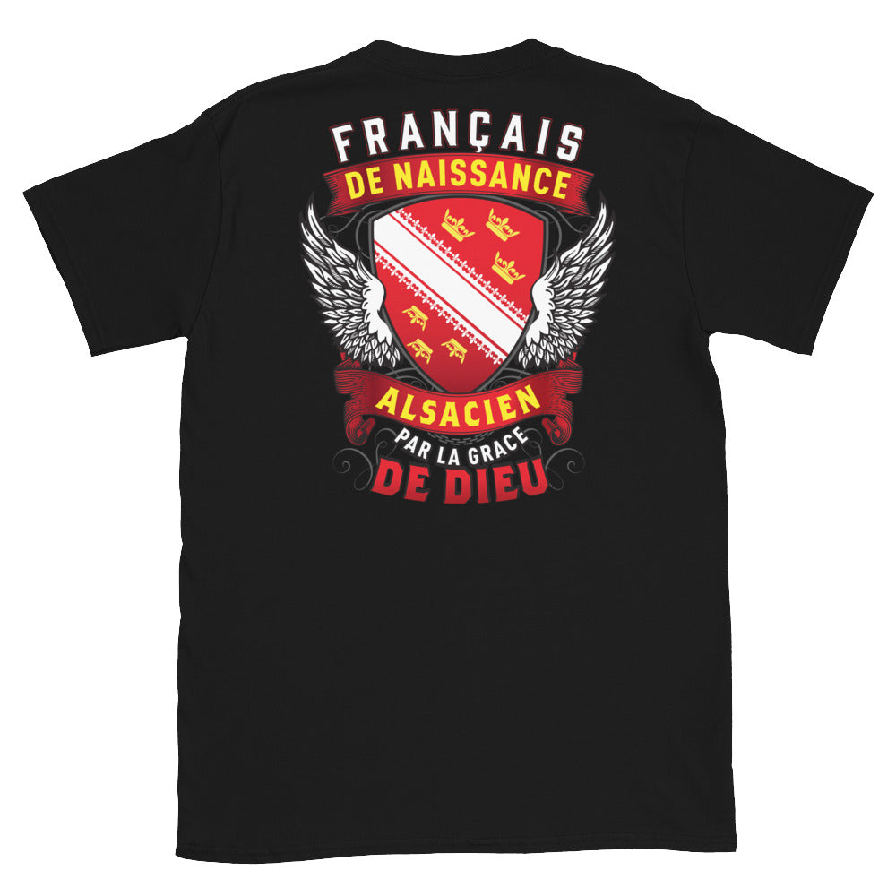 T-shirt Alsacien noir - texte humoristique sur les origines