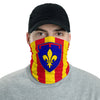 Cache-cou Provence - Écusson moderne sur drapeau ancien face