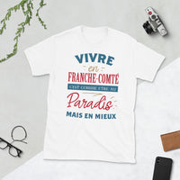 Thumbnail for T-shirt Franche Comté blanc dos - Design humoristique local