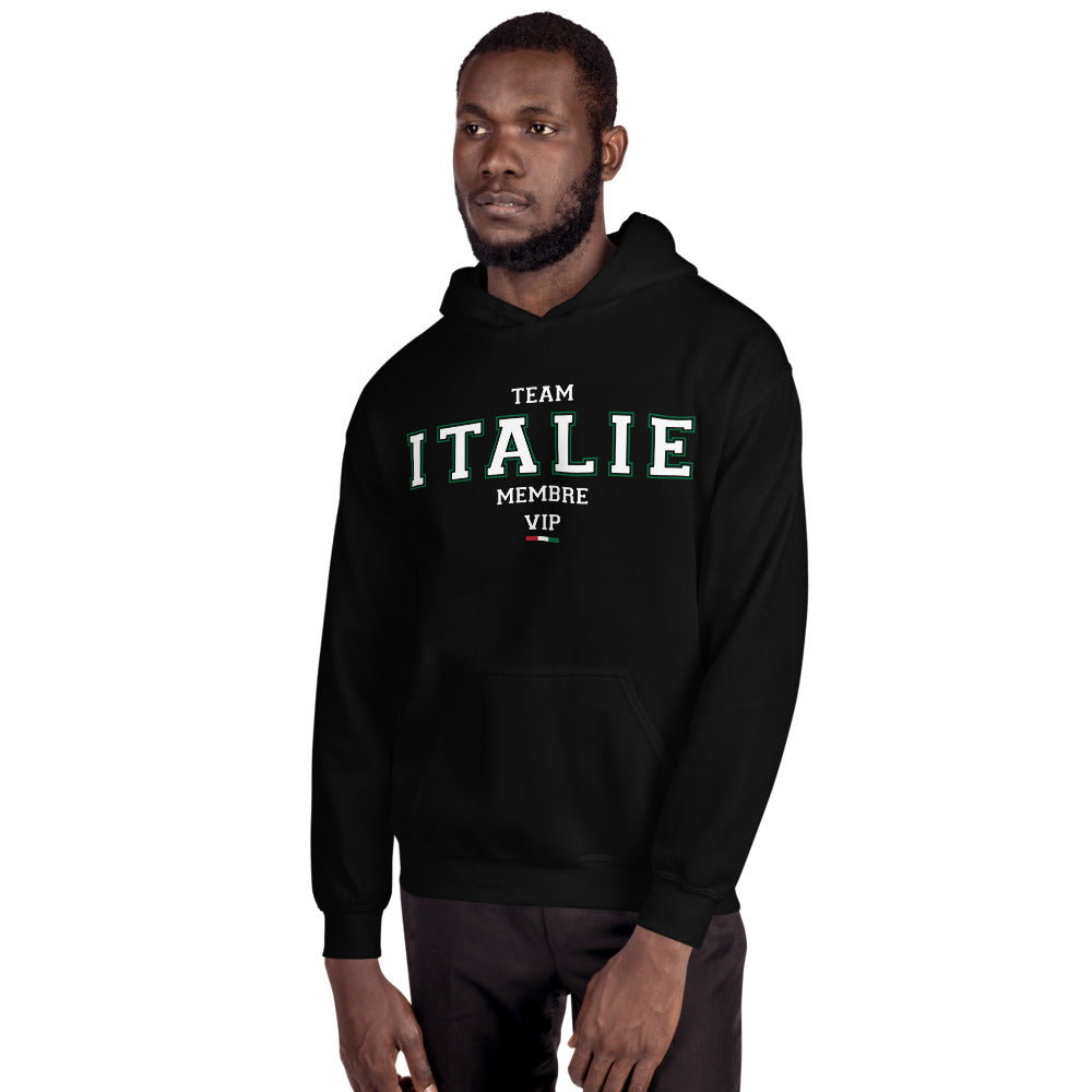 Sweatshirt Italie gris foncé chiné - Drapeau italien avec humour