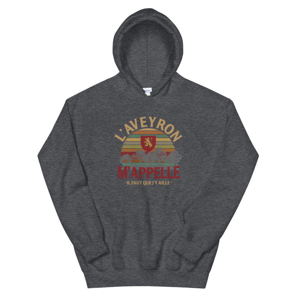 Sweatshirt Aveyron gris foncé chiné dos - L'appel du pays avec humour