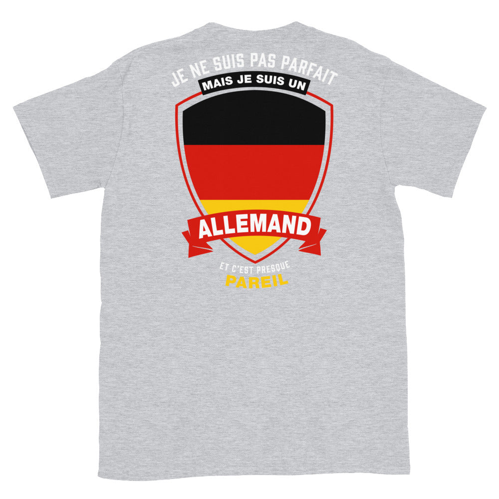 T-shirt Allemagne bleu marine dos - Je ne suis pas parfait mais.