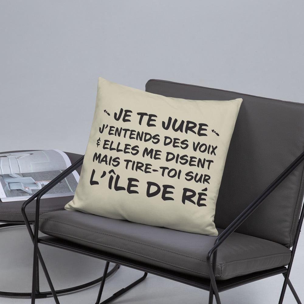 Tire toi sur l'Île de Ré - Coussin décoratif et humoristique sur l'Ile de Ré en Charente Maritime - Ici & Là - T-shirts & Souvenirs de chez toi