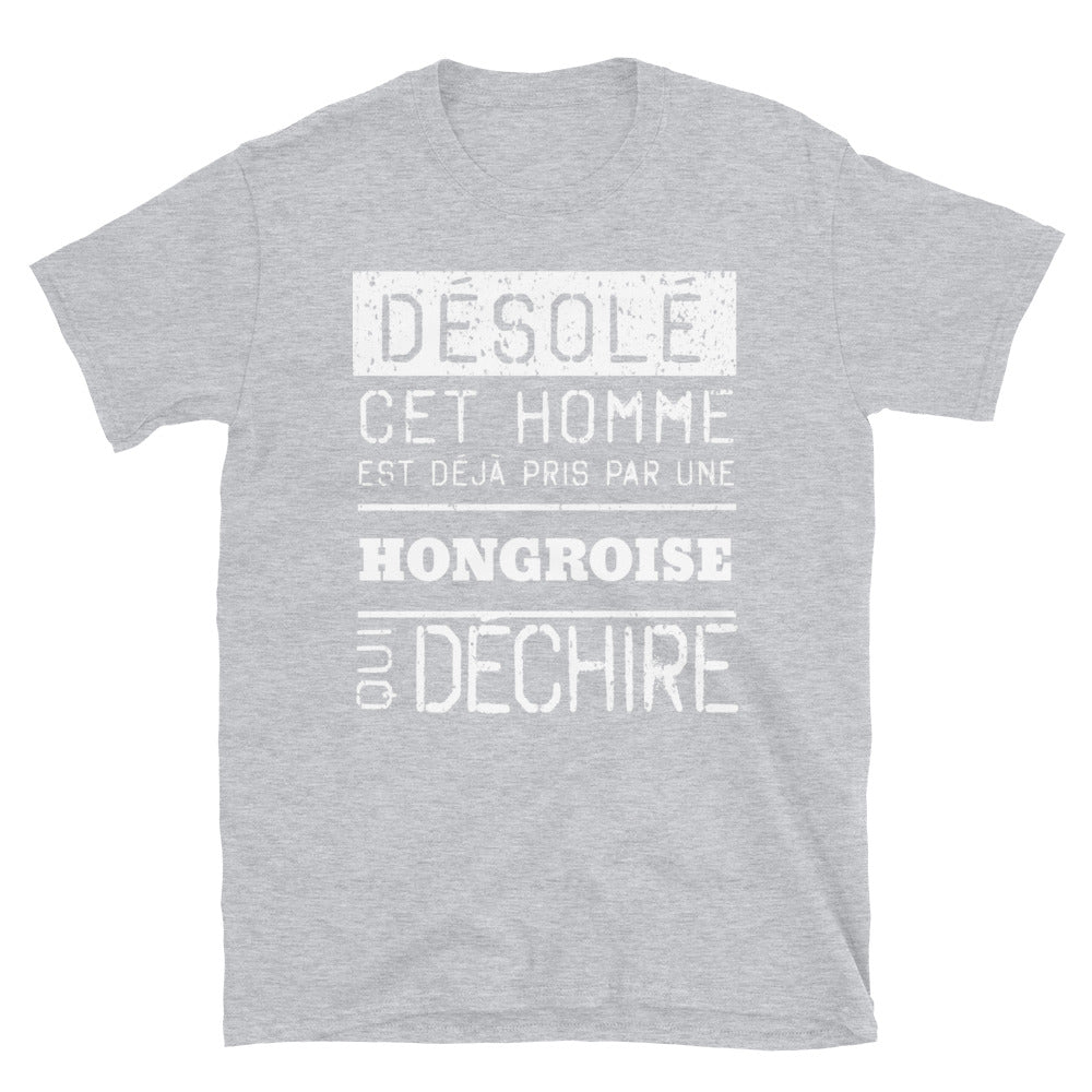 T-shirt Hongroise bleu marine dos - Désolé ce mec est pris