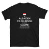 T-shirt Alsacien noir - Rester calme avec humour