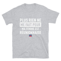 Thumbnail for T-shirt Réunionnais gris sportif - Plus rien ne me fait peur ma femme est