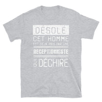 Thumbnail for T-shirt humour bleu marine dos - Désolé ce mec est pris par une fille