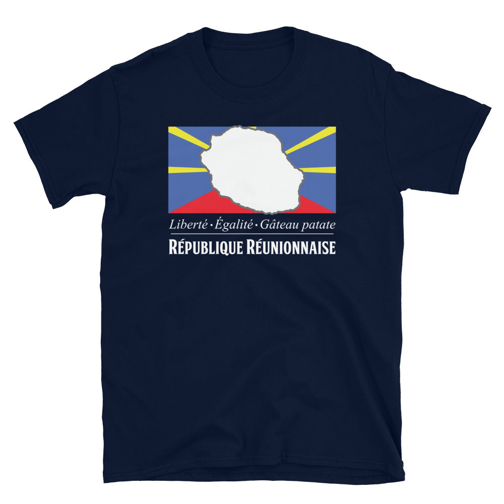 T-shirt Réunion bleu marine - Fierté locale en coton doux