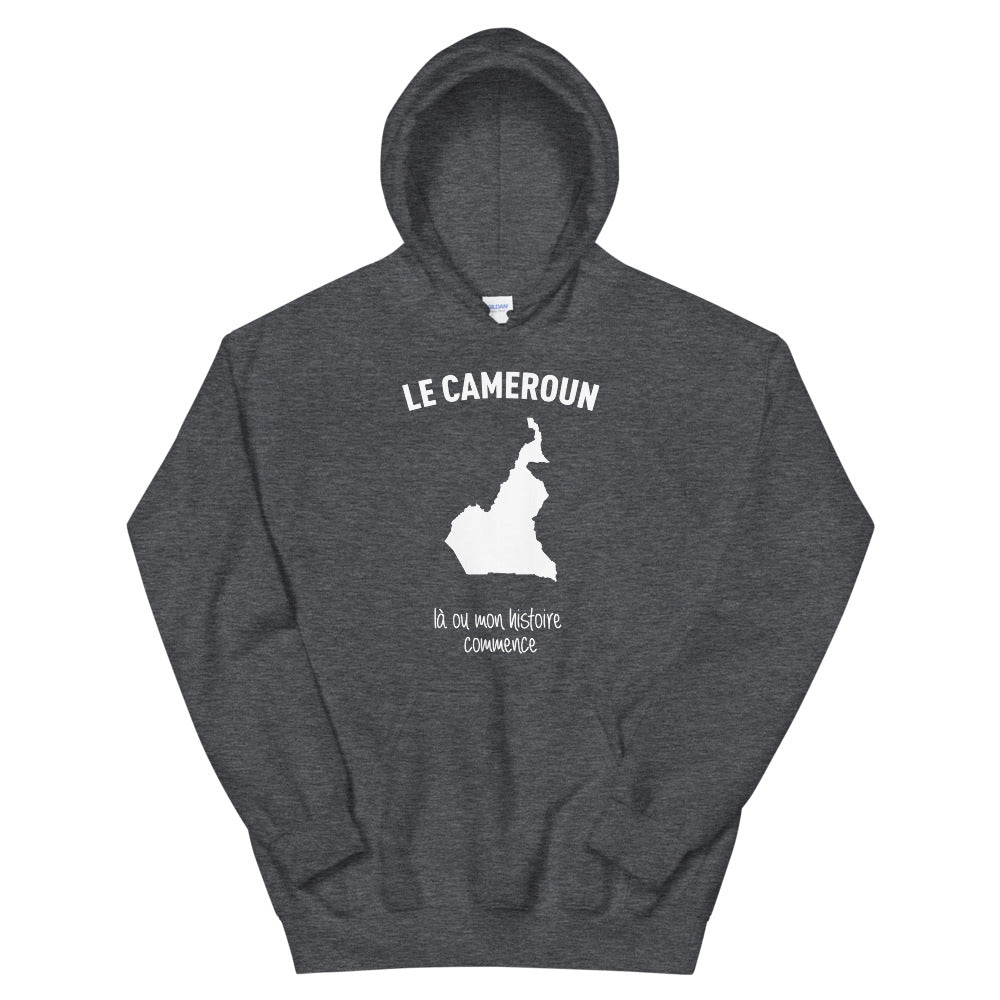 Sweatshirt Cameroun noir - Mon histoire commence ici