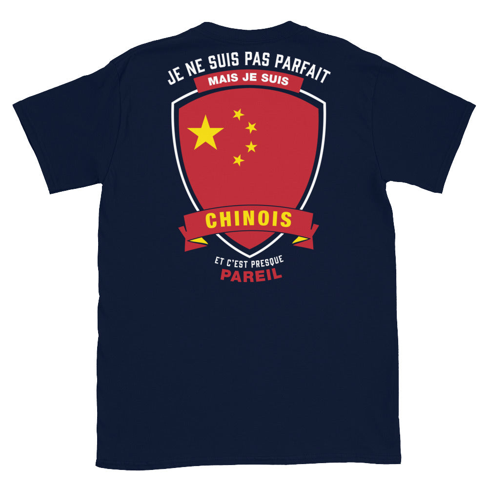 T-shirt Parfait Chinois bleu marine - Je ne suis pas parfait mais.