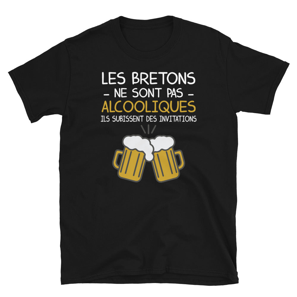 T-shirt Bretagne noir - Les Bretons ne sont pas alcooliques